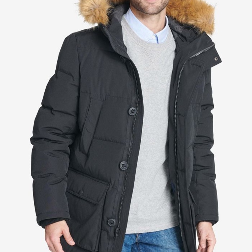 Mens TOMMY Hilfiger “long snorkel” winter coat parka